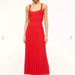 Staud Ellison Dress Red Rose - Size S